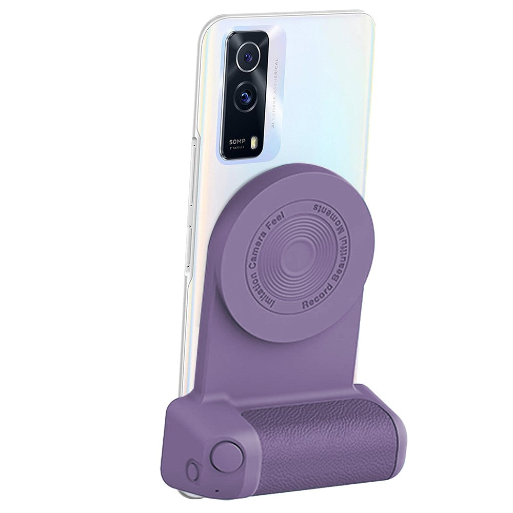 Handheld Bluetooth Magnetic Phone Selfie Holder Phone Charging Stand Tabletop Phone Holder Purple