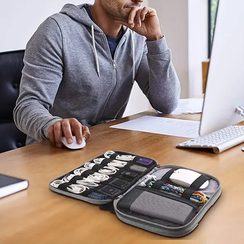 2 X 25x18cm Travel Cable Organizer Data Cable Bag Electronics Accessories Storage Bag