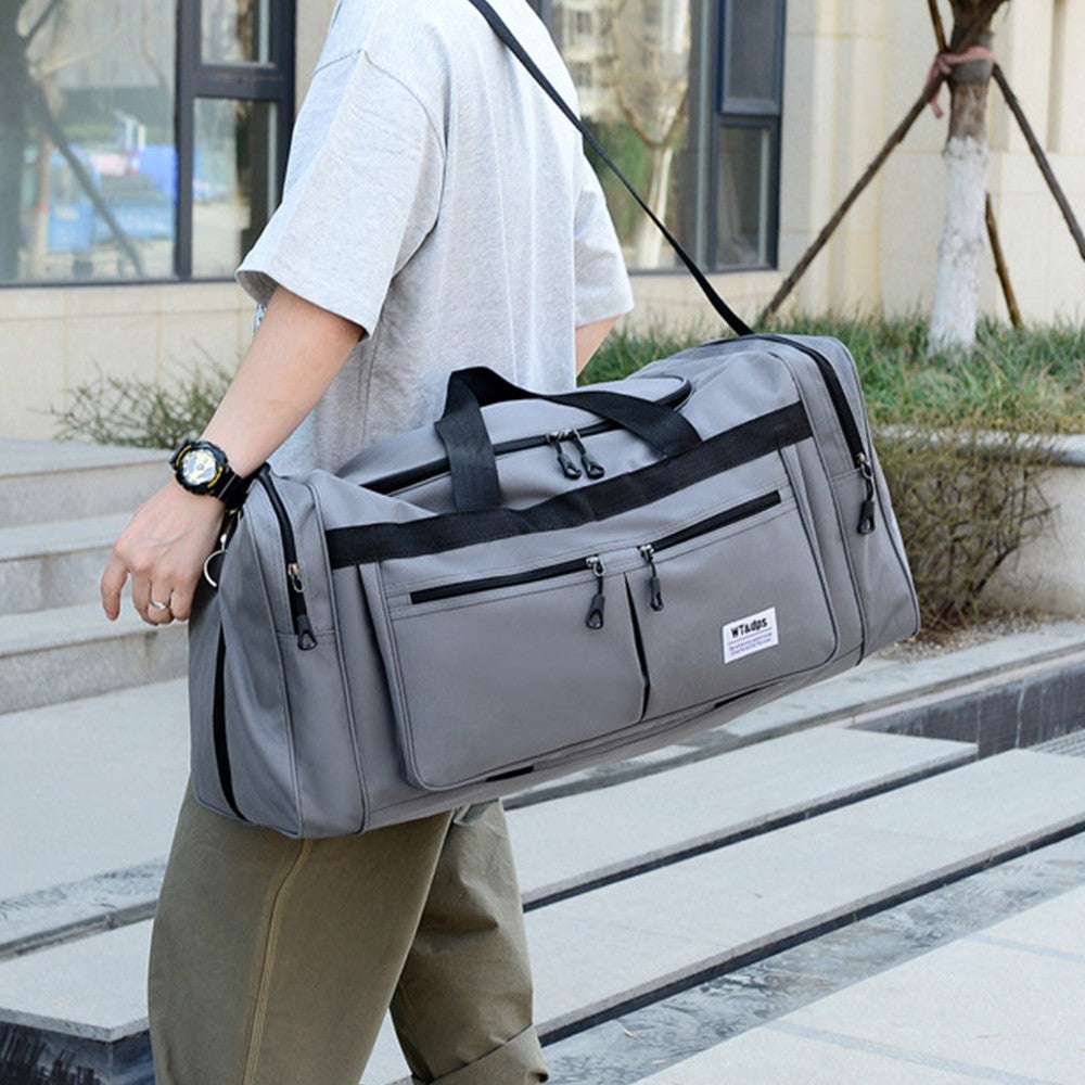 Large Capacity Mens Travel Duffle Bag Luggage Bag Water Resistant Gym Bag Sports Bag Handbags Grey