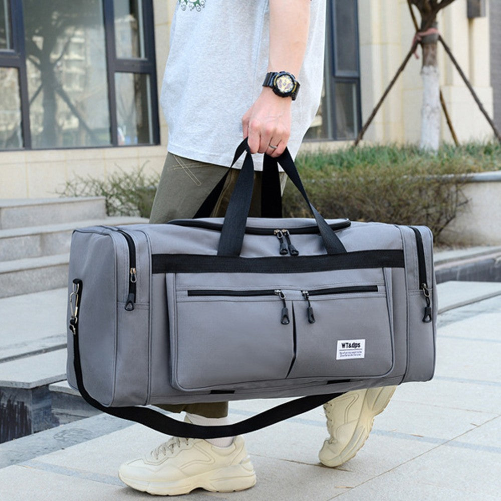 Large Capacity Mens Travel Duffle Bag Luggage Bag Water Resistant Gym Bag Sports Bag Handbags Grey
