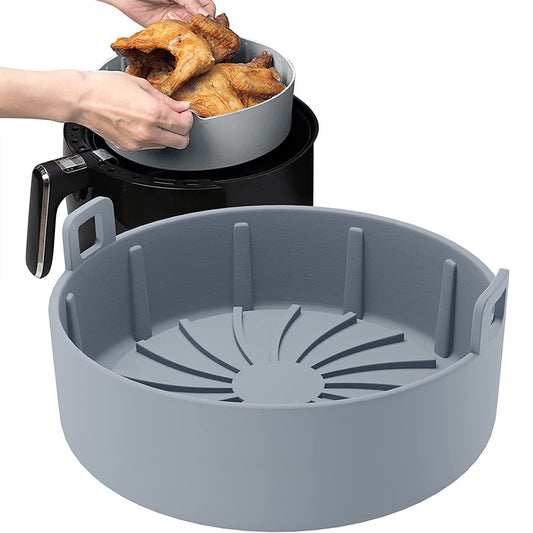 15cm Air Fryer Accessories Air Fryer Reusable Trays Silicone Air Fryer Liners Grey