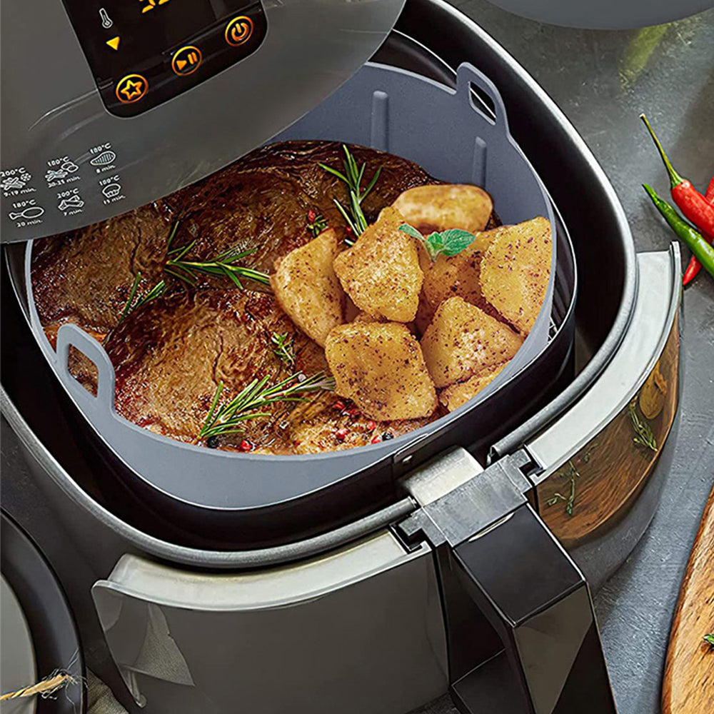 15cm Air Fryer Accessories Air Fryer Reusable Trays Silicone Air Fryer Liners Grey