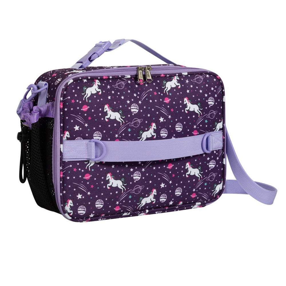 Cartoon Lunch Bag Thermal Insulated Lunch Bag Picnic Bag with Shoulder Strap Purple