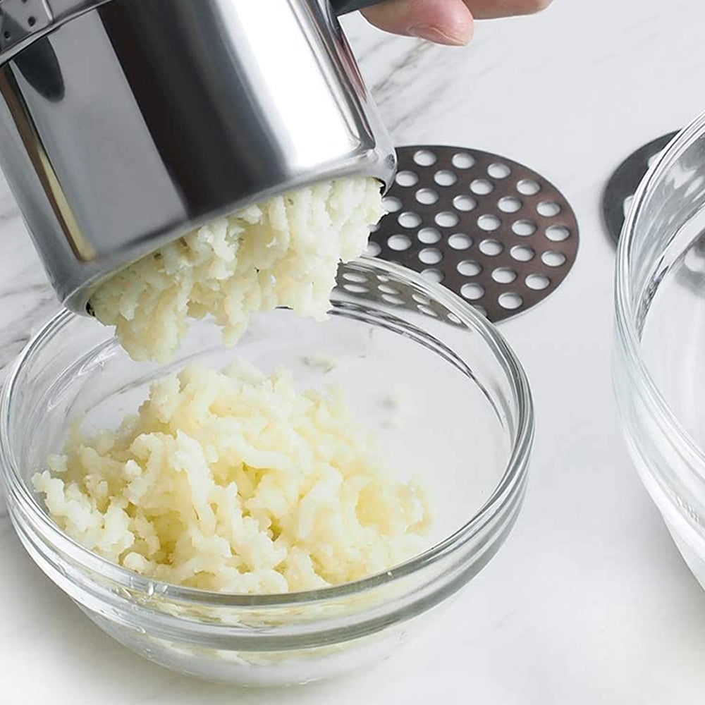 Stainless Steel Potato Ricer Masher Press with 3 Ricing Discs