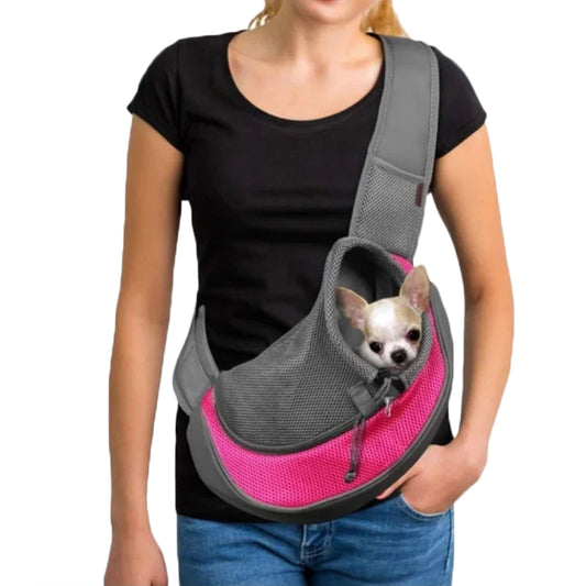 Pet Sling Carrier Bag with Phone Holder Cat Carrier Dog Carrier Rose Red S