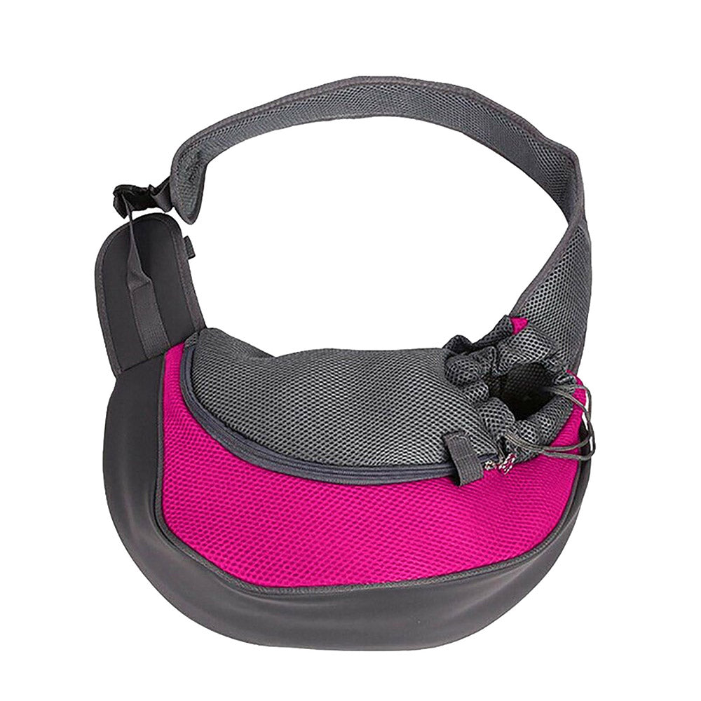 Pet Sling Carrier Bag with Phone Holder Cat Carrier Dog Carrier Rose Red M