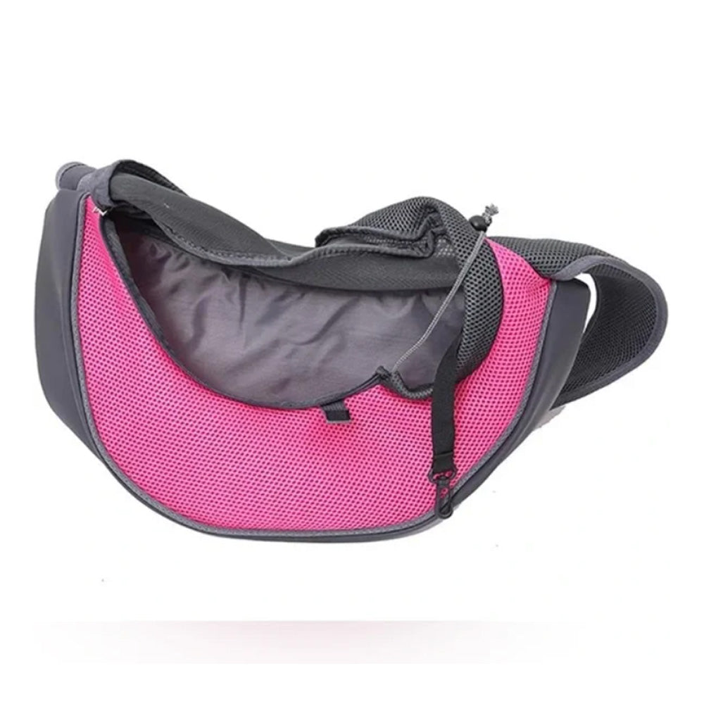 Pet Sling Carrier Bag with Phone Holder Cat Carrier Dog Carrier Rose Red M