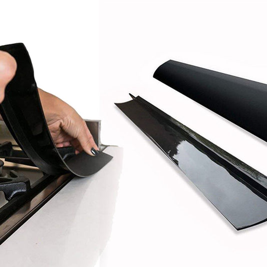 2Pcs 25 Inches Black Silicone Stove Counter Gap Covers Kitchen Stove Gap Sealing Filler