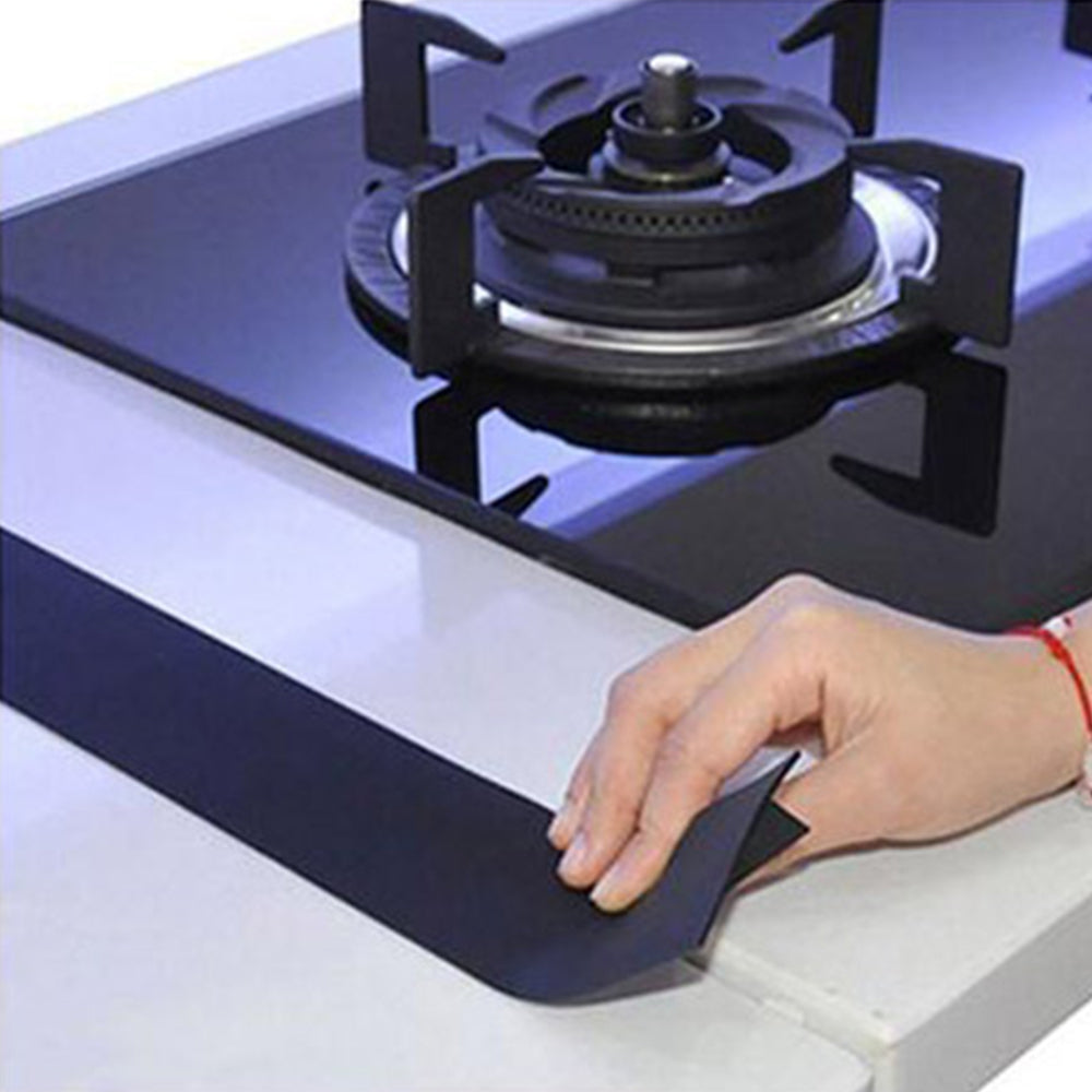 2Pcs 25 Inches Black Silicone Stove Counter Gap Covers Kitchen Stove Gap Sealing Filler