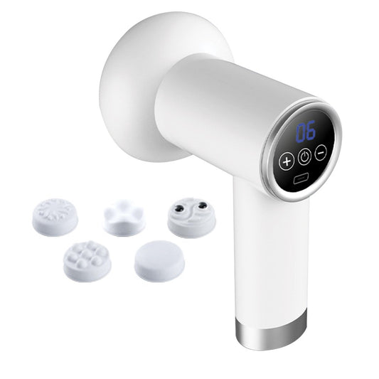 Portable Electric Massager Cordless Full Body Massager with 5 Massager Heads White
