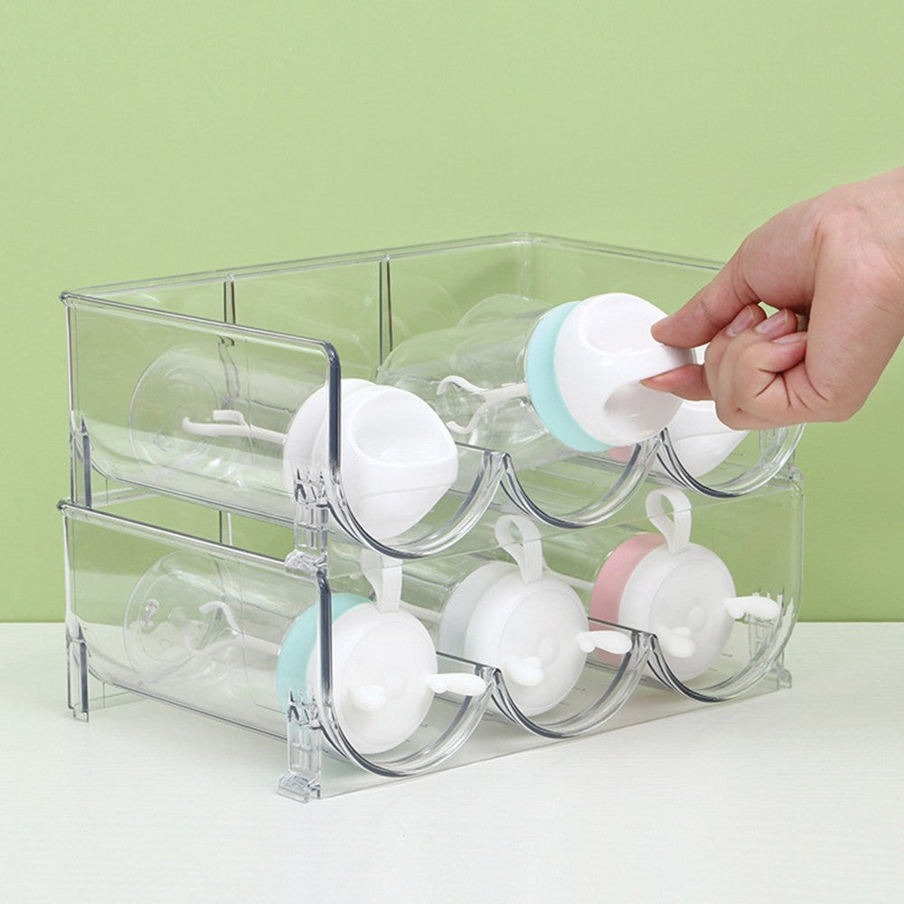 1 X Water Bottle Organizer for Cabinet Stackable Wine Bottle Storage Stand Beer Can Holder Rack