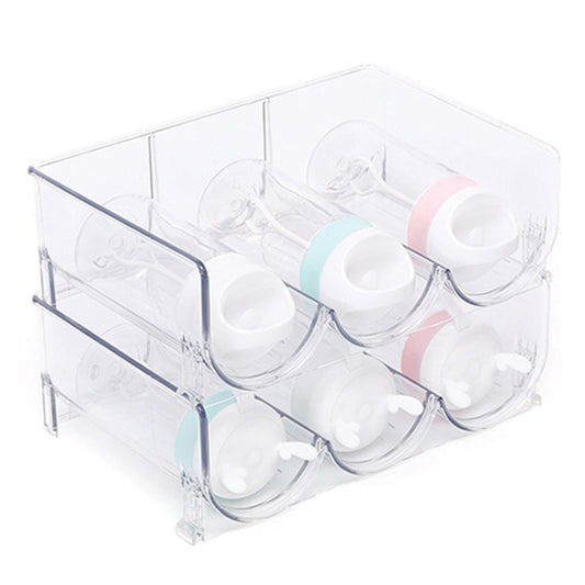 2 X Water Bottle Organizer for Cabinet Stackable Wine Bottle Storage Stand Beer Can Holder Rack