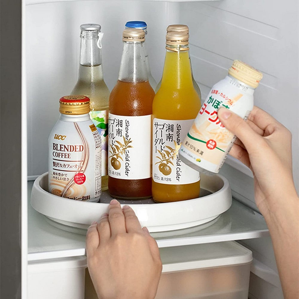 1 X Rotating Kitchen Spice Storage Tray Storage Rack Bathroom Swivel Tray