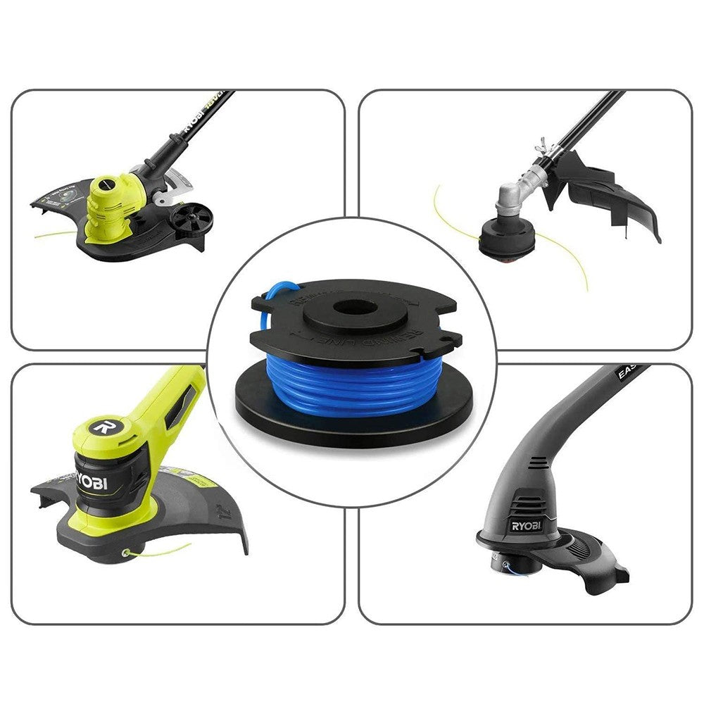8 Rolls String Trimmer Line Replacement Spools Refills Line with 2 Trimmer Cap for Ryobi Grass Trimmer