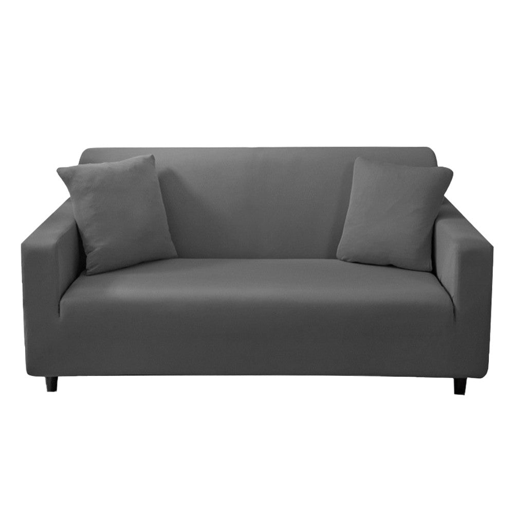 Stretch Sofa Cover Sofa Protector Solid Colour Couch Slipcover 4 Seat Grey