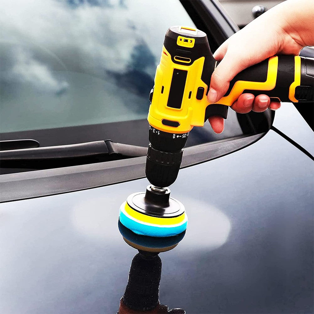 2 X 22Pcs 3 Inch Car Foam Drill Polishing Pad Set Buffing Pad Kit Polisher Attachment for Drill