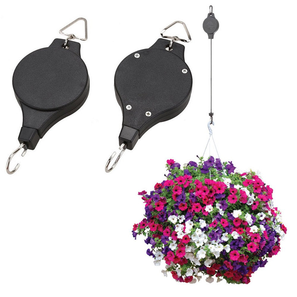4Pcs Retractable Plant Pulley Hanger Adjustable Hanging Flower Basket Hook Birds Feeder Hanging Hook