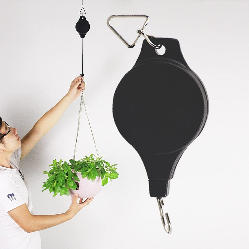 2Pcs Retractable Plant Pulley Hanger Adjustable Hanging Flower Basket Hook Birds Feeder Hanging Hook