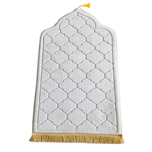 110x65cm White Muslim Prayer Mat Thick Meditation Mat Flannel Floor Mat