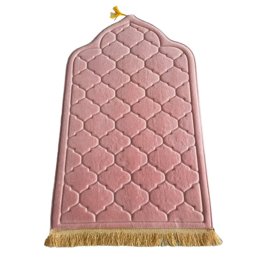 110x65cm Pink Muslim Prayer Mat Thick Meditation Mat Flannel Floor Mat