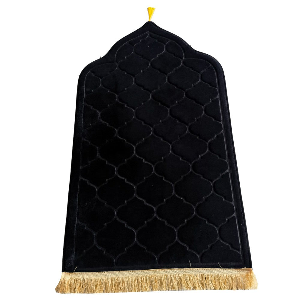110x65cm Black Muslim Prayer Mat Thick Meditation Mat Flannel Floor Mat