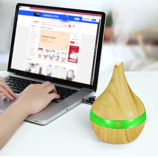300ml Ultrasonic Essential Oil Diffuser USB Electric Humidifier Aroma Air Diffuser Aromatherapy Light Brown