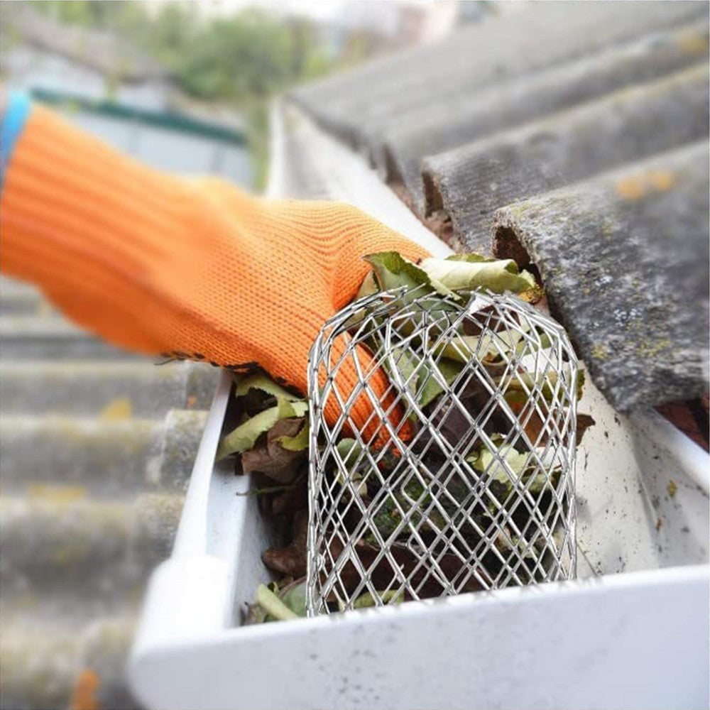 8Pcs 3 Inch Expandable Metal Gutter Guard Sieve Gutter Filter Leaves Strainer Blocker Downpipe Protection Cover