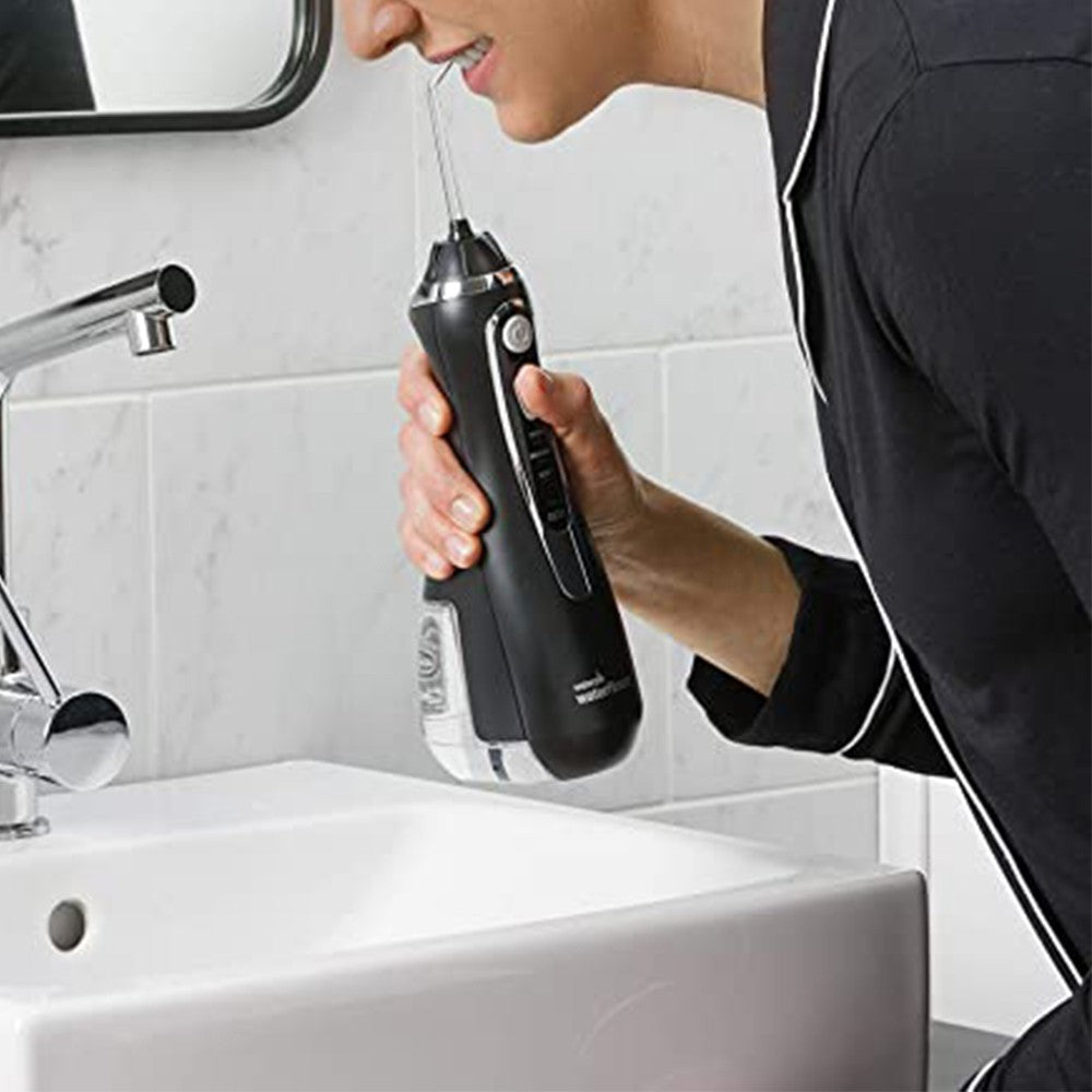 Black Cordless Electric Water Flosser Dental Oral Irrigator Teeth Cleaning Device Teeth Cleaner with 7 Jet Tips