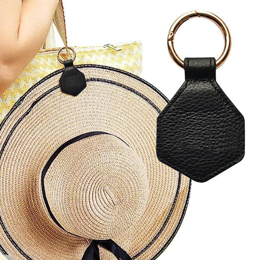 Magnetic Hat Clip for Travel Black PU Leather Hands Free Sunhat Clip on Bag Luggage Backpack Bag Accessory