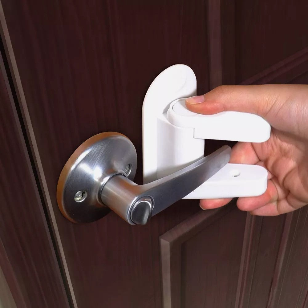 4Pcs Child Safety Door Lever Lock Kids Proof Door Handle Lock Self Adhesive Door Lock