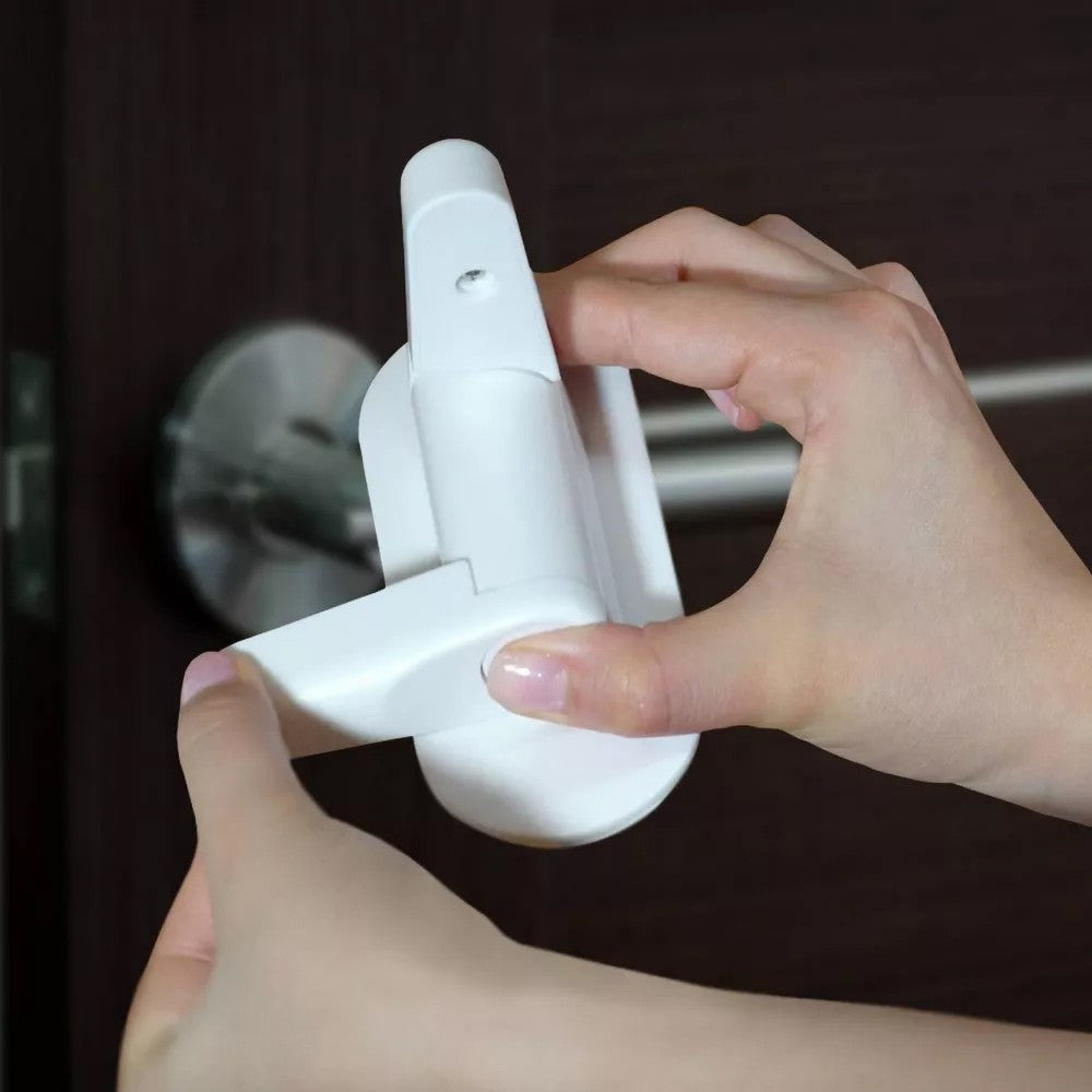 2Pcs Child Safety Door Lever Lock Kids Proof Door Handle Lock Self Adhesive Door Lock