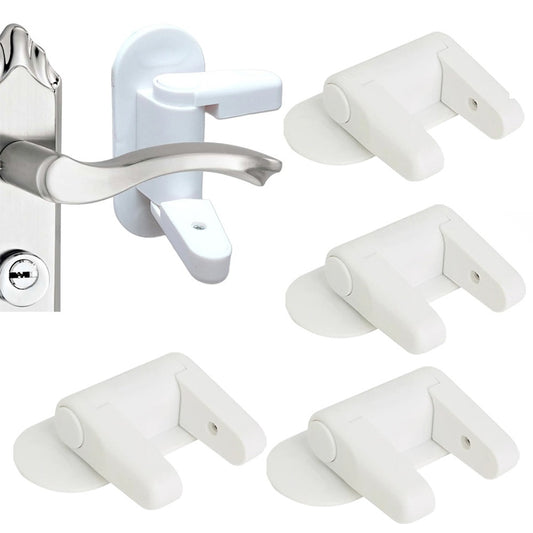 4Pcs Child Safety Door Lever Lock Kids Proof Door Handle Lock Self Adhesive Door Lock