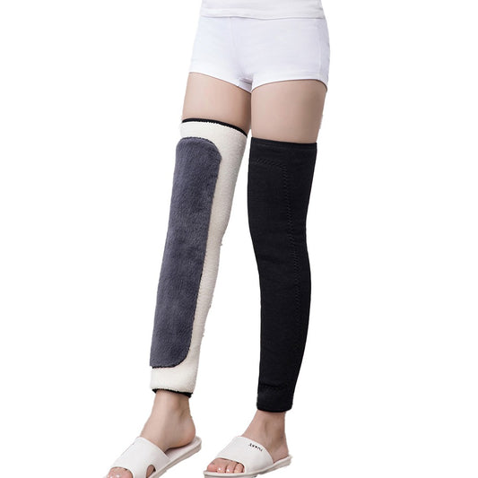 Pair of 53cm Knee Brace Support Plush Leg Long Sleeve Leg Warmers Knee Pad