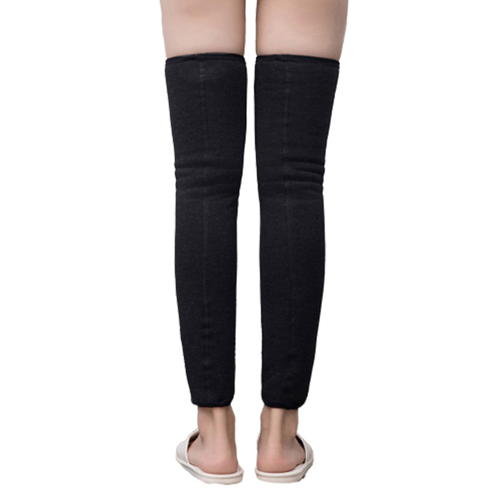 Pair of 53cm Knee Brace Support Plush Leg Long Sleeve Leg Warmers Knee Pad