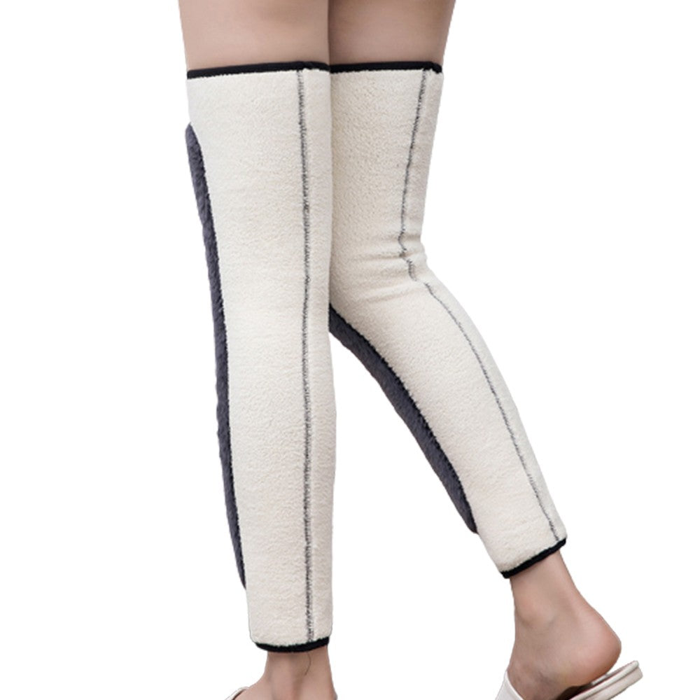Pair of 53cm Knee Brace Support Plush Leg Long Sleeve Leg Warmers Knee Pad