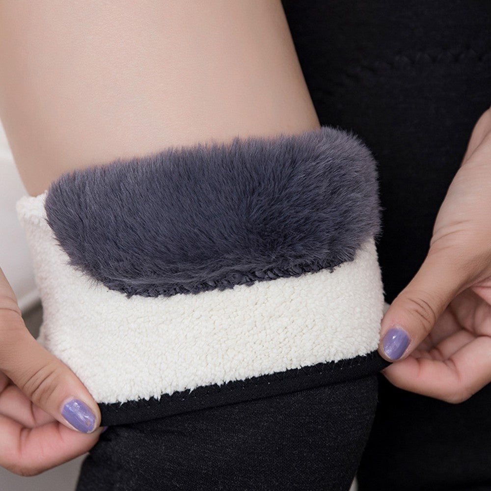 Pair of 53cm Knee Brace Support Plush Leg Long Sleeve Leg Warmers Knee Pad