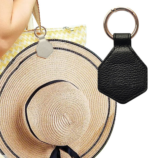 2 X Magnetic Hat Clip for Travel PU Leather Hands Free Sunhat Clip on Bag Luggage Backpack Bag Accessory