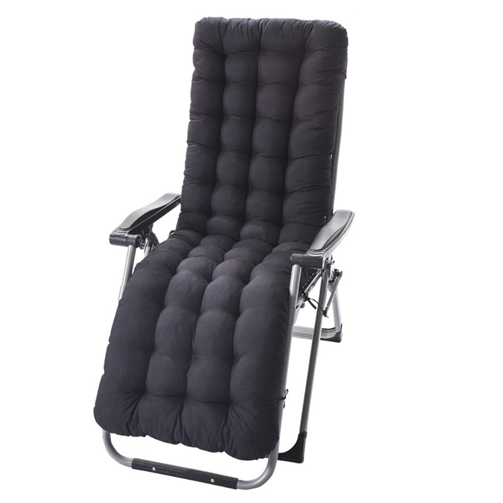 125x48cm Black Sun Lounger Cushion Pad Thick Padded Recliner Chair Seat Mat Chaise Seat Cushion Bench Mat