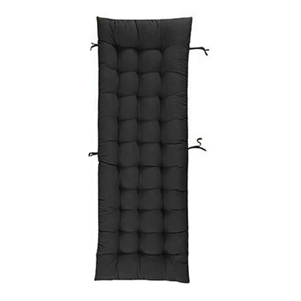 125x48cm Black Sun Lounger Cushion Pad Thick Padded Recliner Chair Seat Mat Chaise Seat Cushion Bench Mat