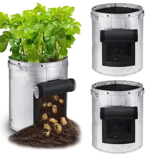 2 X 7 Gallon Non-Woven Grow Bags Seedling Bags Garden Planting Bag Potato Tomato Grow Bag