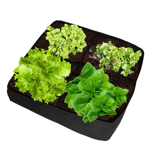 1 X 4 Grids Felt Grow Bag Garden Plant Nursery Bags Seedling Pot Vegetable Planting Pouch