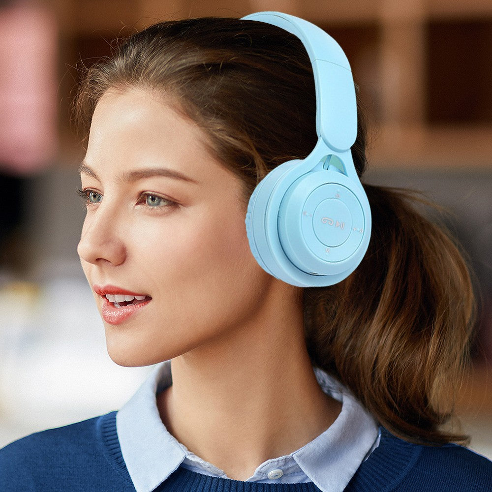 Y08 Wireless Bluetooth 5.0 Headphones with Microphone Foldable Headset Stereo Over Ear Headphone Blue