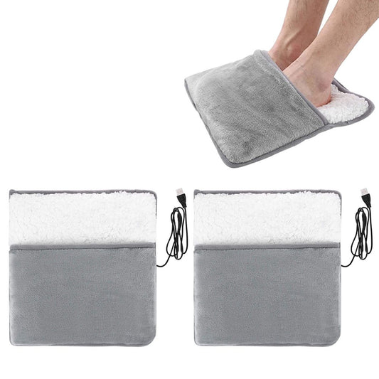 2 X USB Electric Heating Feet Warmer Heated Hands Warmer Winter Foot Heating Pad