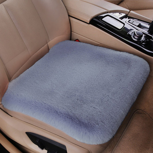 2Pcs 44x44cm Warm Car Front Seat Cover Plush Cushion Pad Seat Protection Mat Grey