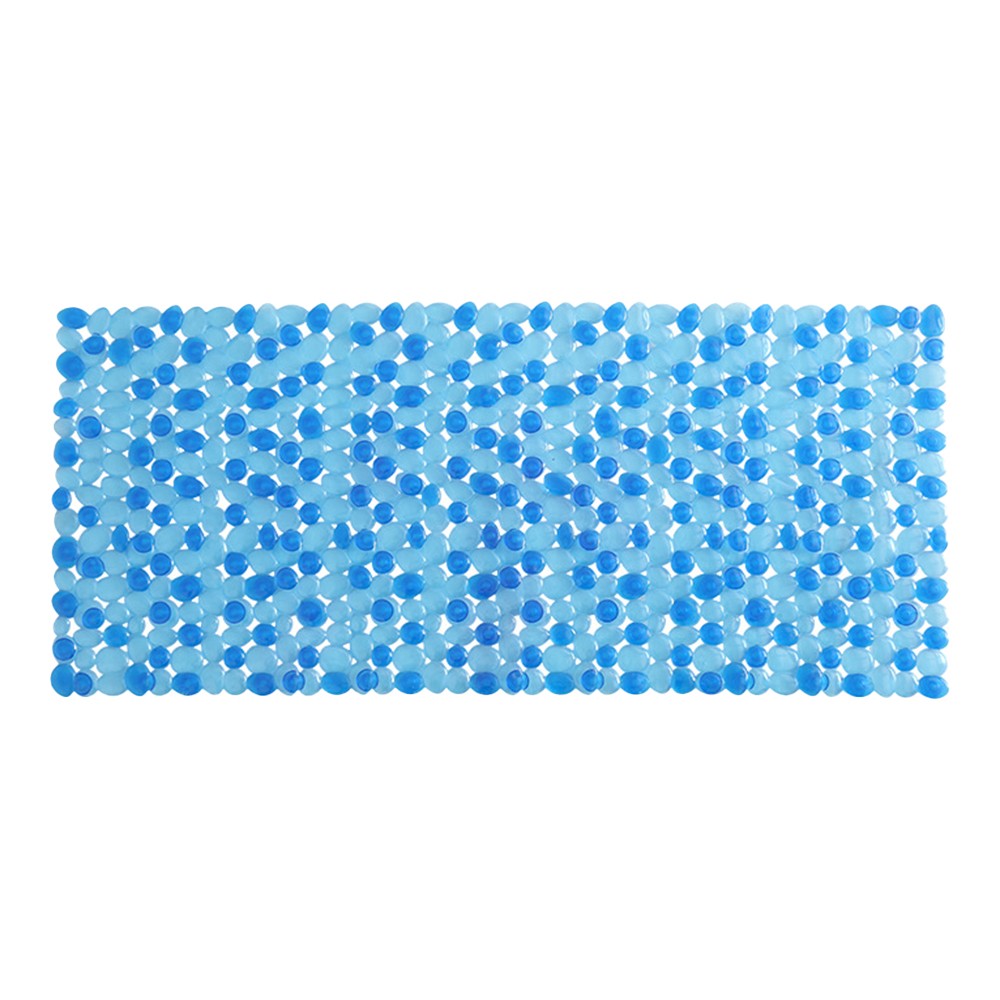43x73cm Pebble Bathroom Mat Non Slip Shower Mat PVC Bathtub Mat with Suction Cups Blue