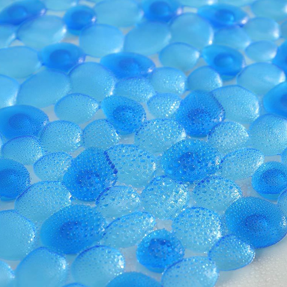 33x63cm Pebble Bathroom Mat Non Slip Shower Mat PVC Bathtub Mat with Suction Cups Blue