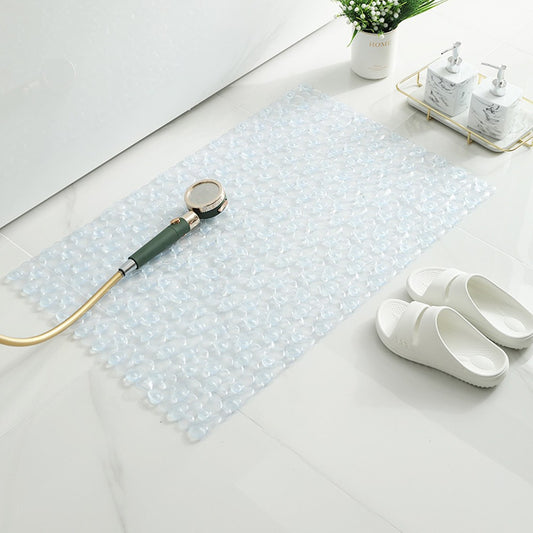 33x63cm Pebble Bathroom Mat Non Slip Shower Mat PVC Bathtub Mat with Suction Cups White