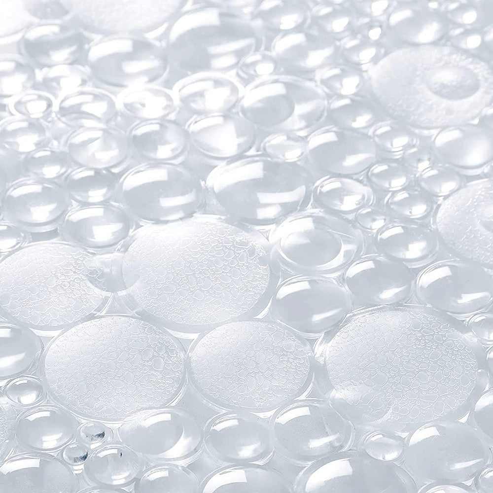 33x63cm Pebble Bathroom Mat Non Slip Shower Mat PVC Bathtub Mat with Suction Cups White