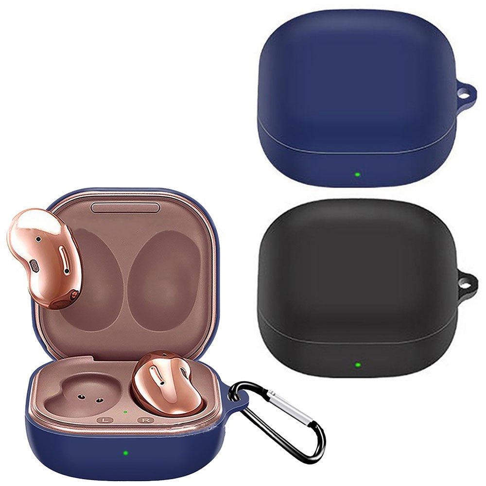 2 X For Samsung Galaxy Buds2 Silicone Wireless Earphone Cover Protective Case with Carabiner