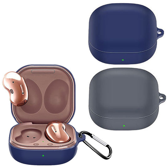 2 X For Samsung Galaxy Buds2 Silicone Wireless Earphone Cover Protective Case with Carabiner